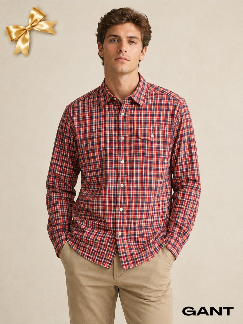 Gant by Michael Bastian Ocean Academy Plaid Button Front Shirt Small